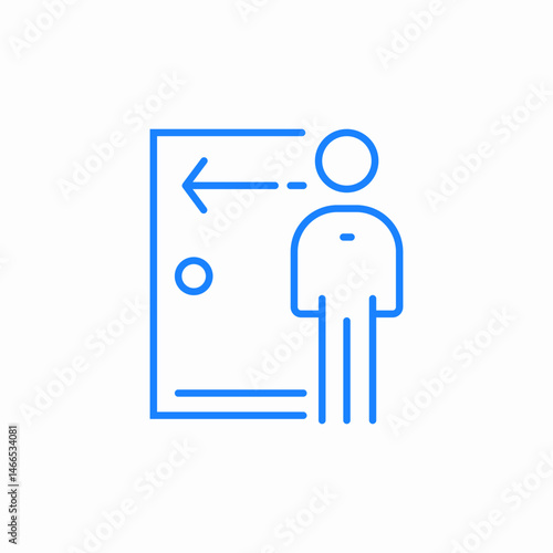 employee exit process icon sign vector