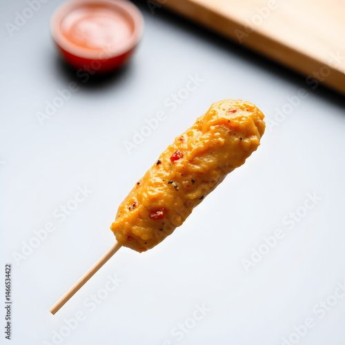 Yakitori chicken stick isolated on the white background