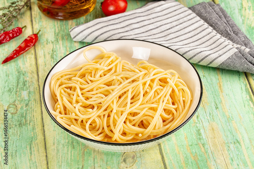 Italian pasta spaghetti with oil