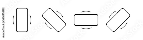 rotate smartphone or mobile icon set.Screen rotation. Device rotation symbol. Horizontal rotation.Phone screen vertical or horizontal turn