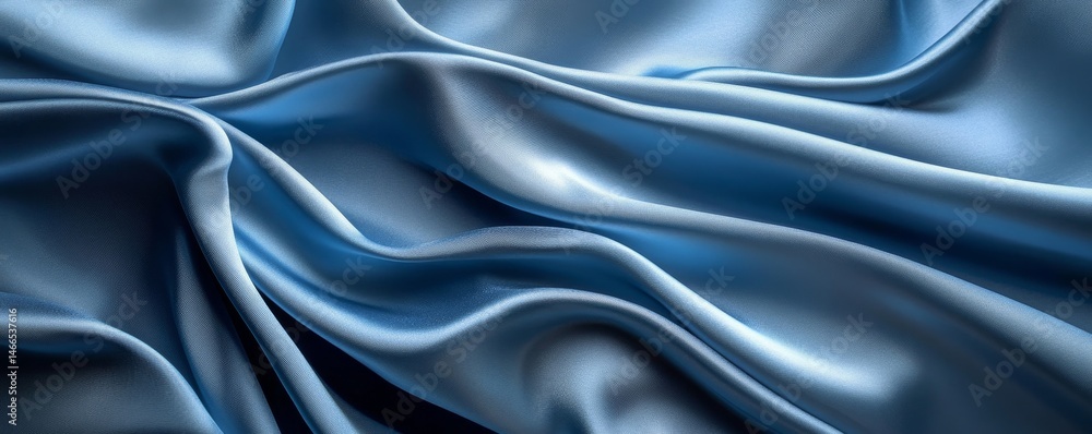Fototapeta premium Blue Silk Digital Concept, Generative AI