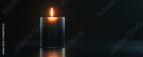 Wallpaper Mural A solitary candle flame illuminating a dark space, creating a calm atmosphere. Torontodigital.ca
