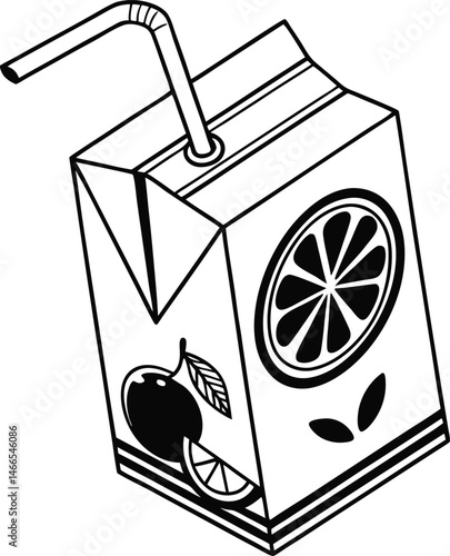 Isolated vector illustration shows a drink icon, a glass with lemonade and juice, on white
