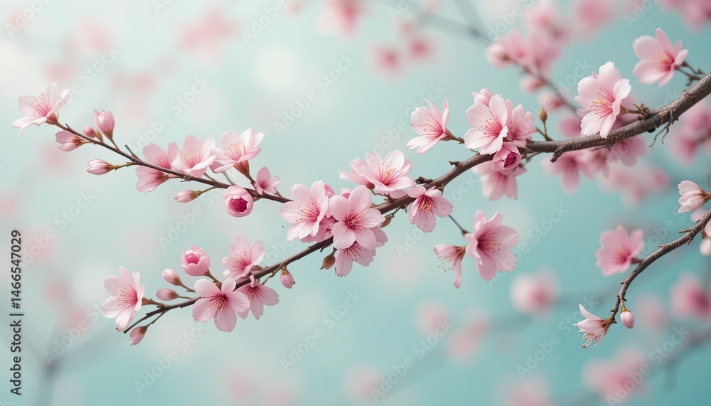 Serene Springtime: Delicate Pink Cherry Blossoms in Full Bloom Serene Springtime: Delicate Pink Cherry Blossoms in Full Bloom
