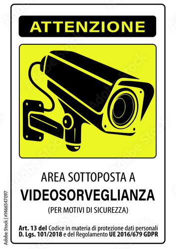 Cartello Giallo Sorveglianza