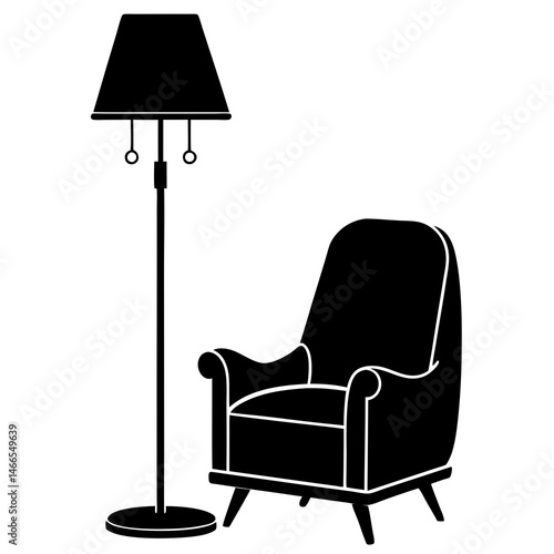 Comfortable Armchair and Lamp Interior Design
