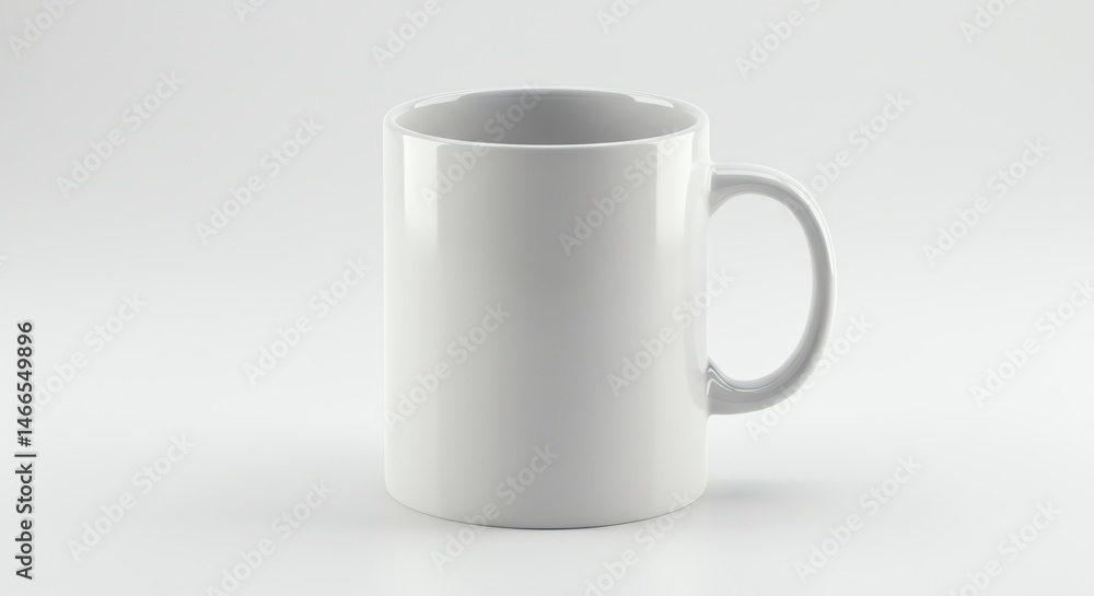 White ceramic mug on clean backdrop White ceramic mug on clean backdrop