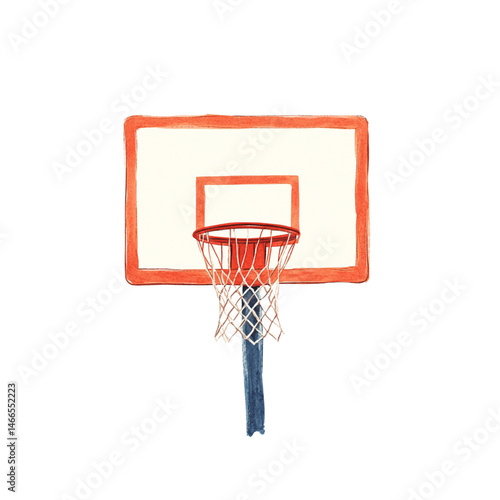 basketball hoop with rectangular backboard and net, designed for sports enthusiasts. This captures essence of basketball, evoking feelings of competition and teamwork