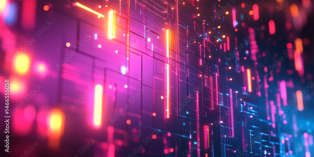 Obraz premium Light Wall Digital Background, Generative AI