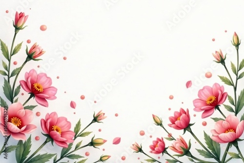 Delicate, small-scale floral print on white background, bud, nature, textile