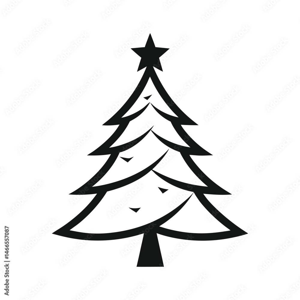 Fototapeta premium christmas tree vector illustration