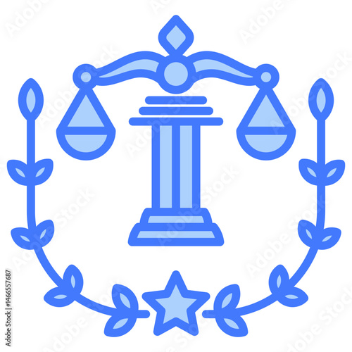 Law Firm Blue Icon