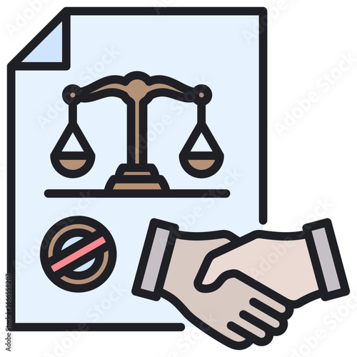 Power Of Attorney Lineal Color Icon