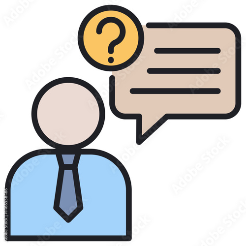 Opinion Lineal Color Icon