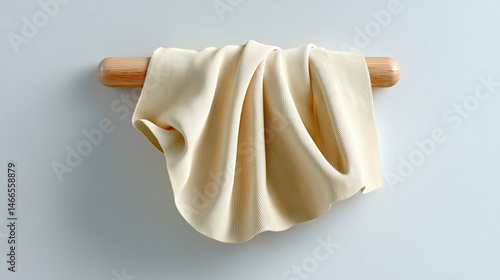 Wallpaper Mural Minimalist Composition of a Folded Scarf Draped Over a Wooden Rod on a Pure Background Torontodigital.ca