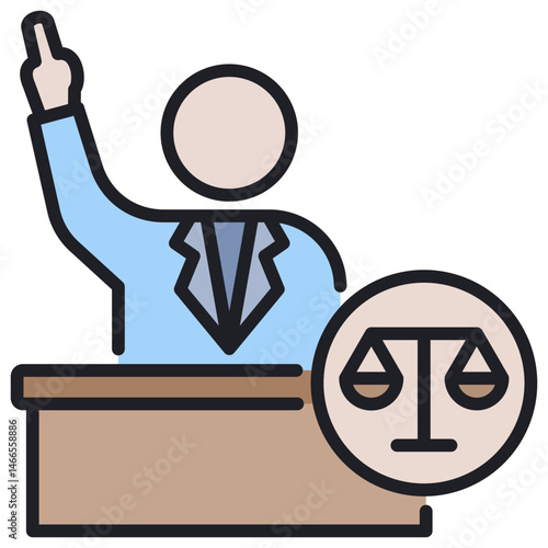 Prosecutor Lineal Color Icon