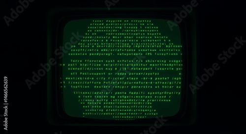 Wallpaper Mural Retro Green Code Screen: Digital Matrix Enigma Torontodigital.ca