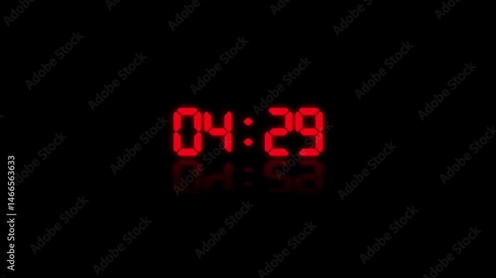 Red digital countdown timer starting from 10 seconds on a black background. Ideal for video intros, game shows, fitness intervals, and suspense scenes.
