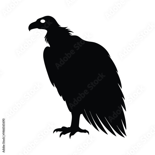 Perched Vulture Dynamic Vector Silhouette