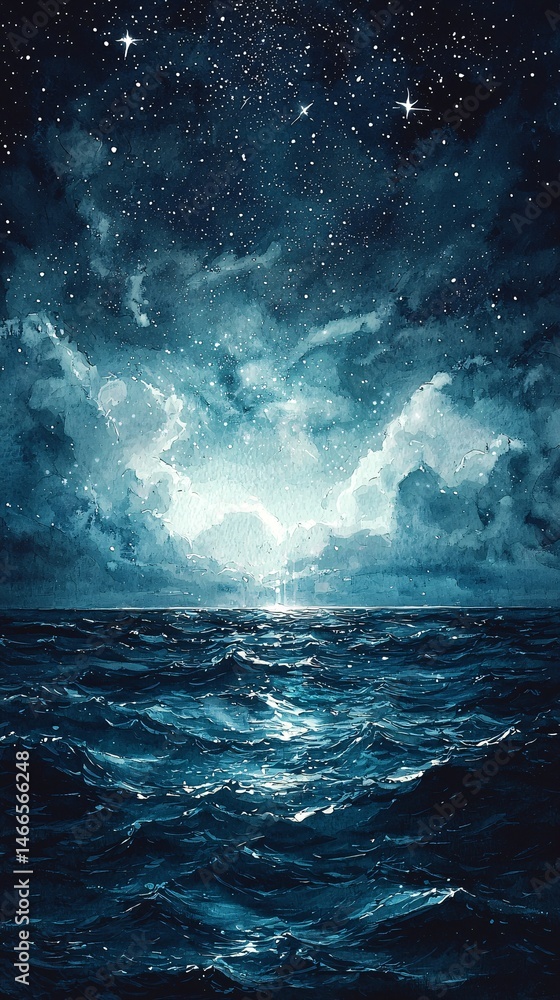 Fototapeta premium The sea under the stars