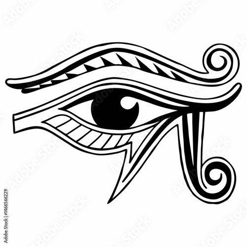 Eye of Horus in Tribal Tattoo Style  