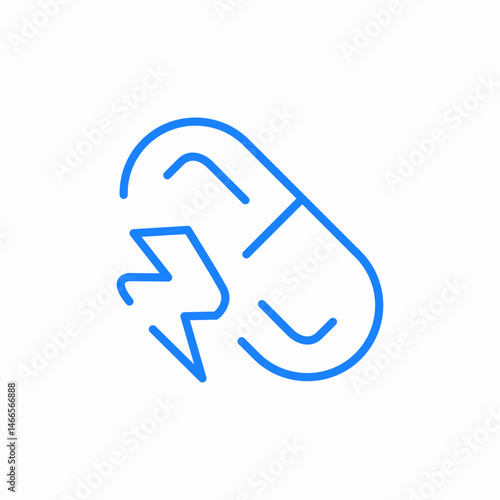 pill breaking emergency icon sign vector