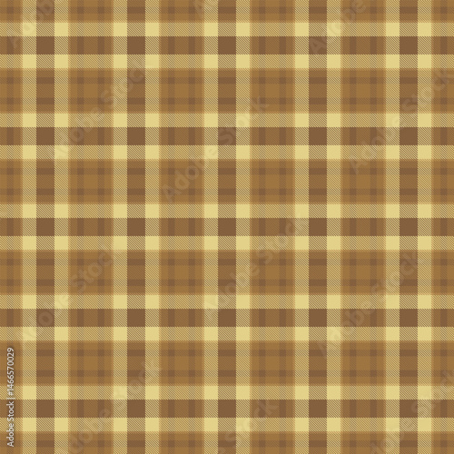Nyc plaid background vector, ornament fabric seamless pattern. Folk tartan check textile texture in orange and yellow colors.