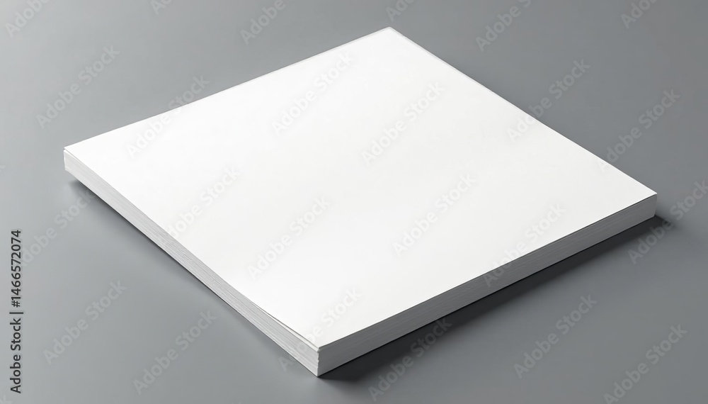 Close-up of horizontal flyer paper mockup on gray backdrop, marketing, multipurpose Close-up of horizontal flyer paper mockup on gray backdrop, marketing, multipurpose