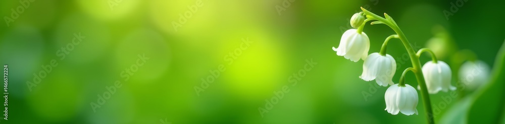 Close-up of lily of the valley with soft focus background, flowers, delicate, green Close-up of lily of the valley with soft focus background, flowers, delicate, green
