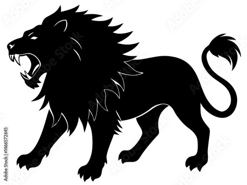 "Majestic Black and White Lion – Cinematic, Dramatic & Photorealistic Portrait"