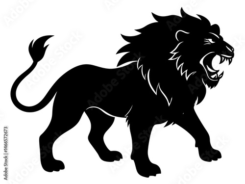 "Majestic Black and White Lion – Cinematic, Dramatic & Photorealistic Portrait"