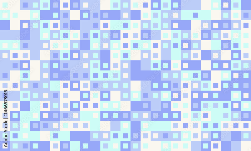 Fototapeta premium Abstract pastel blue square pixel pattern. Perfect for website backgrounds, presentations, tech designs, and modern branding. Evokes feelings of calm, technology, and data visualization.