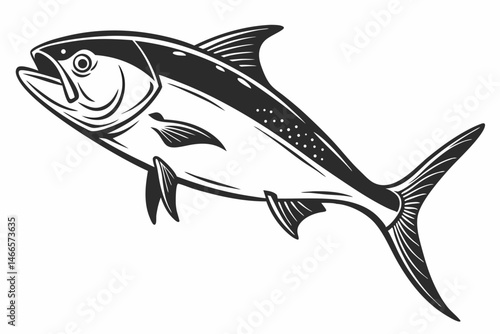 milkfish sihouette black vector