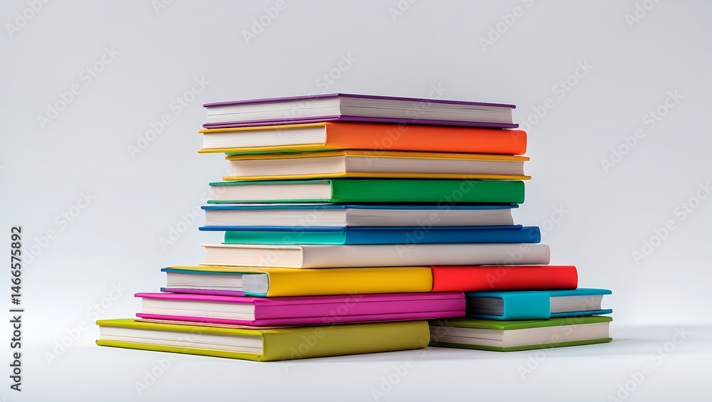 Colorful stacked books representing education and learning Colorful stacked books representing education and learning