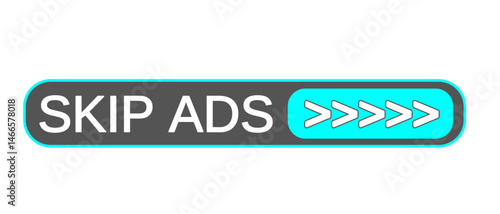 skip ads button web vector illustration