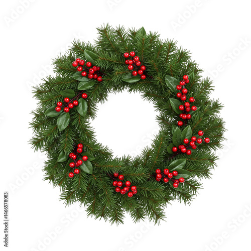 Wallpaper Mural christmas wreath isolated on white Torontodigital.ca