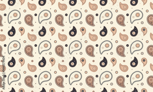 Clothing swatch a persian poster. Paisley retro and calm symmetry. Interior tradition of old shirt.