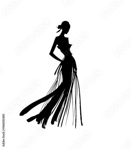 Elegant model showcase vibrant fashion designs