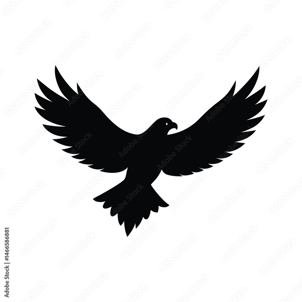 Obraz premium Soaring Eagle Minimalist Vector Silhouette