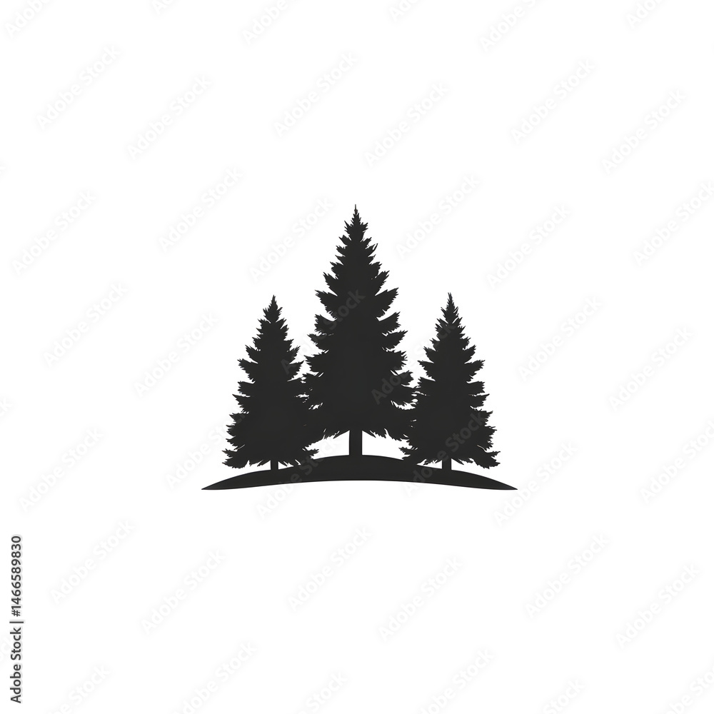 Fototapeta premium Black pine trees logo icon