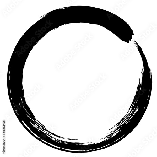 Taichi circle design traditional ink brush stroke round frame decoration Chinese event background design vector element