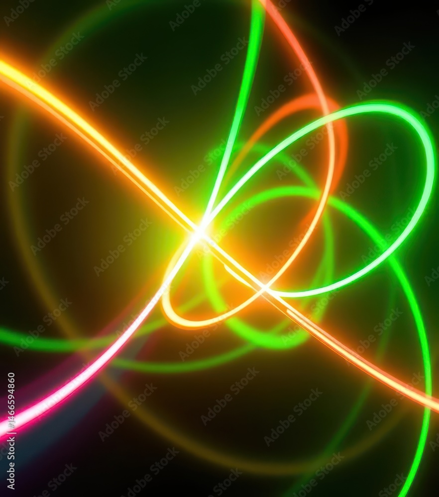 Abstract swirling green neon light, creating vibrant energy, illustration, background Abstract swirling green neon light, creating vibrant energy, illustration, background