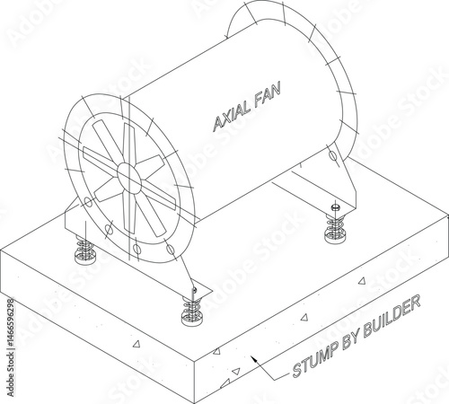 Axial fan moves air along the axis of the fan blades for efficient cooling