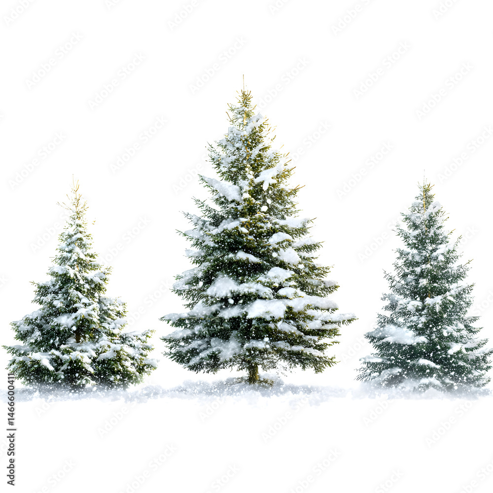 Obraz premium christmas tree on white background
