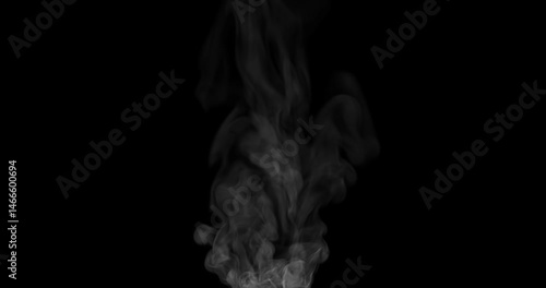 Hot steam boiling rising effect on dark backgrounds rendering