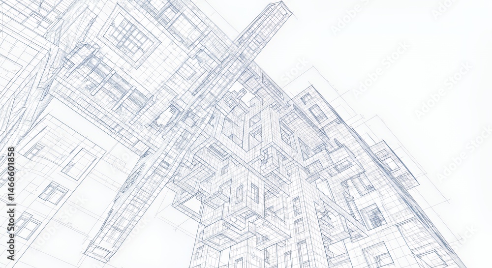 Abstract Architectural Blueprint: A Complex Interplay of Lines and Structures Abstract Architectural Blueprint: A Complex Interplay of Lines and Structures