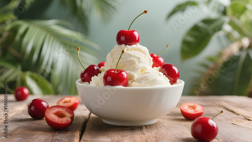 Cherry Ice Cream Bowl
