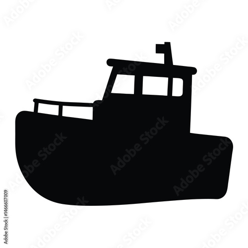 tugboat , black and white illustration of vehicles.