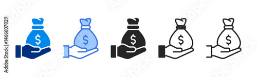 income icon set multiple style collection