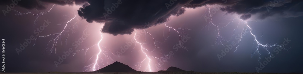 A jagged lightning bolt strikes through dark storm clouds , phenomenon, sky, power of nature A jagged lightning bolt strikes through dark storm clouds , phenomenon, sky, power of nature